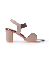 Ladies heel brown sandals 29958
