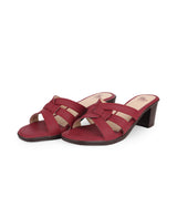 LADIES HEEL CHERRY RED CHAPPALS 05731