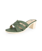 LADIES HEEL GREEN CHAPPALS 05732
