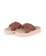 ladies comfort brown heel chappals 25530