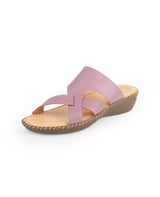 Ladies leather comfort pink chappals 30008