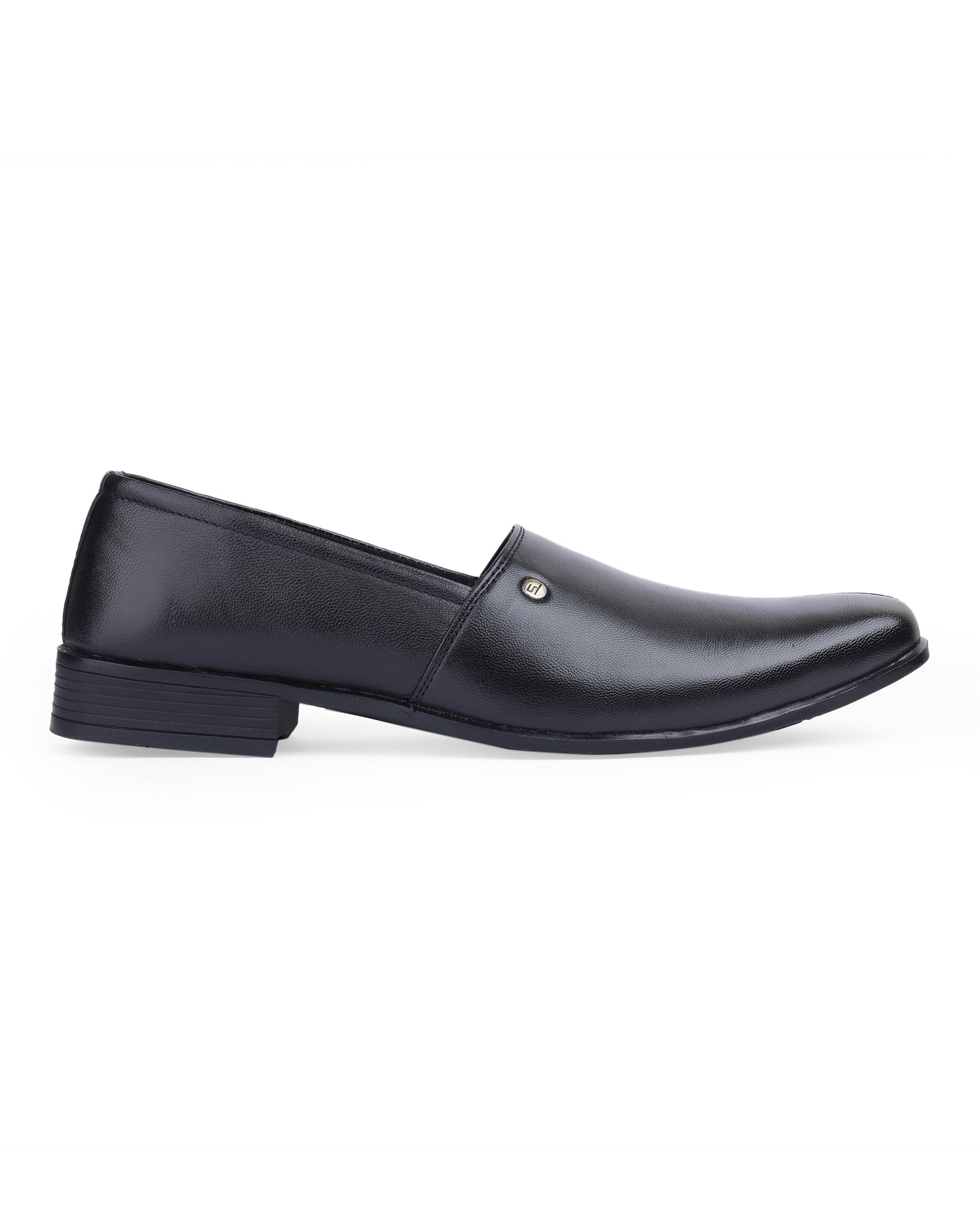 Black Faux Leather Mens Footwear