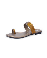 ladies fancy flat golden chappals 303301