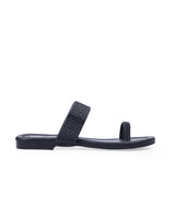 ladies fancy flat black chappals 303303
