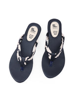 ladies flat black chappals 303306