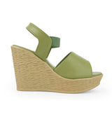Ladies heel sandals green 303322