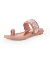Ladies fancy partywear flat chappal 305611