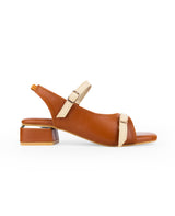 Ladies heel brown sandals 305612
