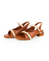 Ladies heel brown sandals 305612