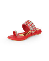 Ladies fancy partywear flat chappal 305613