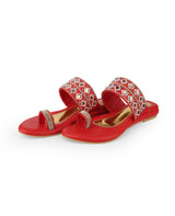Ladies fancy partywear flat chappal 305613