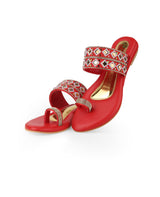 Ladies fancy partywear flat chappal 305613