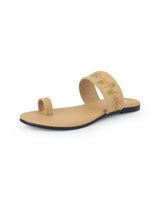 Ladies Flat beige chappals 31001