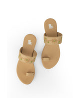 Ladies Flat beige chappals 31001