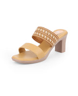 ladies golden partywear heel chappals 31103