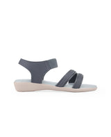 ladies flat gray sandals 31104
