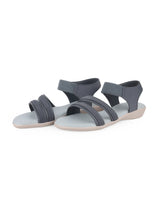 ladies flat gray sandals 31104