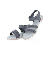 ladies flat gray sandals 31104