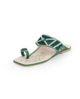 LADIES KOLAPURI GREEN CHAPPAL 31602