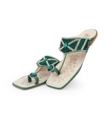 LADIES KOLAPURI GREEN CHAPPAL 31602