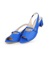 Ladies blue heel sandals 31607