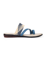 Ladies flat chappals blue 318102