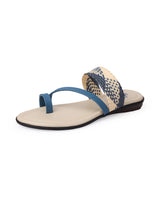 Ladies flat chappals blue 318102