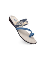 Ladies flat chappals blue 318102
