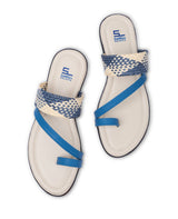 Ladies flat chappals blue 318102