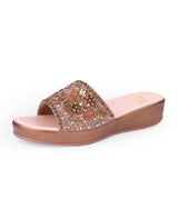 ladies partywear heel brown chappals 401067
