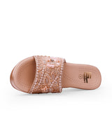 ladies partywear heel peach chappals 401071