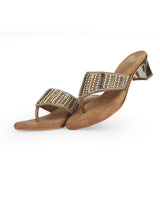 Ladies partywear brown chappals 401078