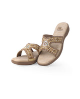Ladies partywear tan heel chappal 401087
