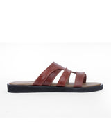 Men's leather brown chappals 40891