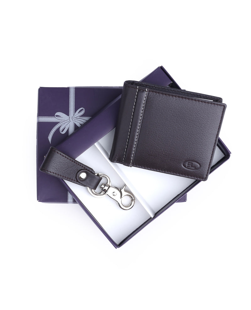 MEN WALLET WITH KEY RING (BLACK) 502386