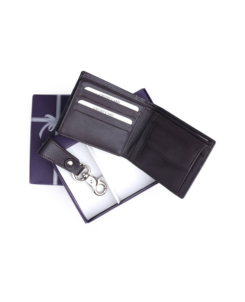 MEN WALLET WITH KEY RING (BLACK) 502386