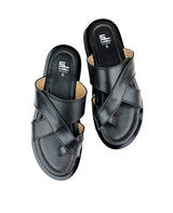 Men's black chappals 61446