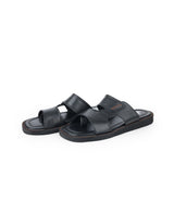 Men's black chappals 61456