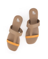 Ladies multi color flat chappals 62219