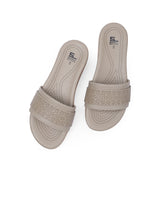 Ladies flat chappals beige 63115