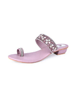 ladies heel partywear peach chappals 63607
