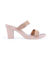 Rose Gold Party-Wear Block Heel 63608