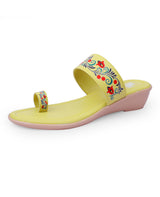 ladies heel green chappals  63620