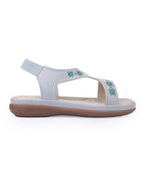 Ladies heel gray sandals 63622