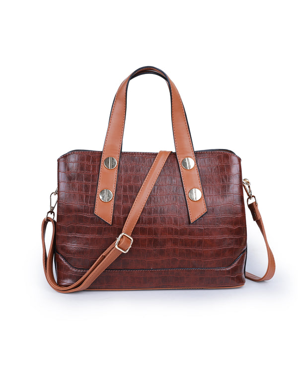 Ladies Leather Hand Bag (BROWN)07336 – Sreeleathers Ltd