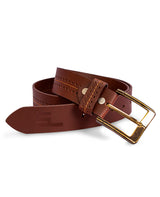Men's leather brown belt 64905
