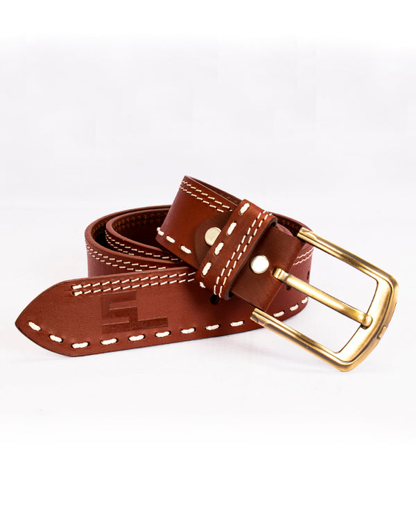 Men Leather Belt (Brown) 64906