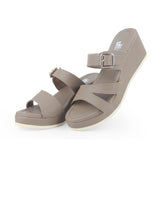 ladies heel brown chappals 66597