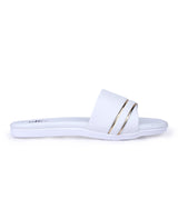 ladies flat white chappals 66659