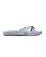 LADIES FLAT GRAY CHAPPAL 66661